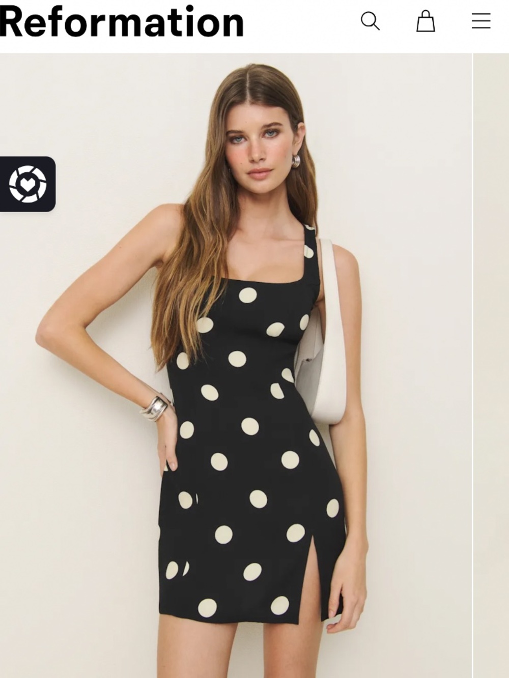Reformation Noha Dress Black - Size 2